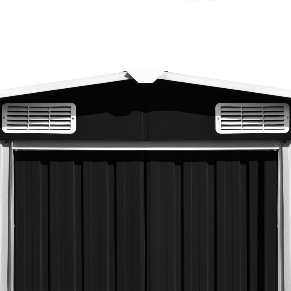 vidaXL Αποθήκη Κήπου Ανθρακί 257 x 580 x 181 εκ. από Μέταλλο