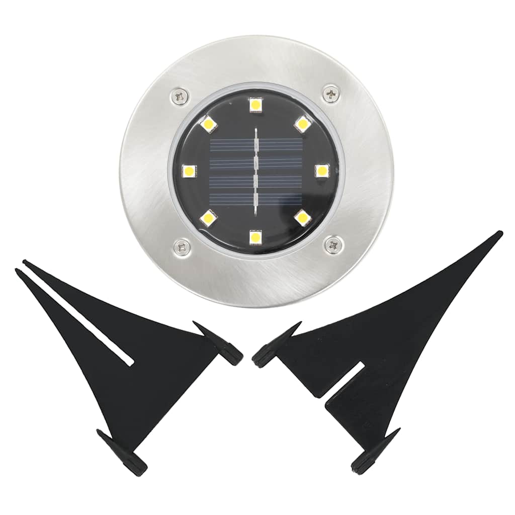 vidaXL Σποτ Ηλιακά Χωνευτά - Καρφωτά LED 8 τεμ. Θερμό Λευκό