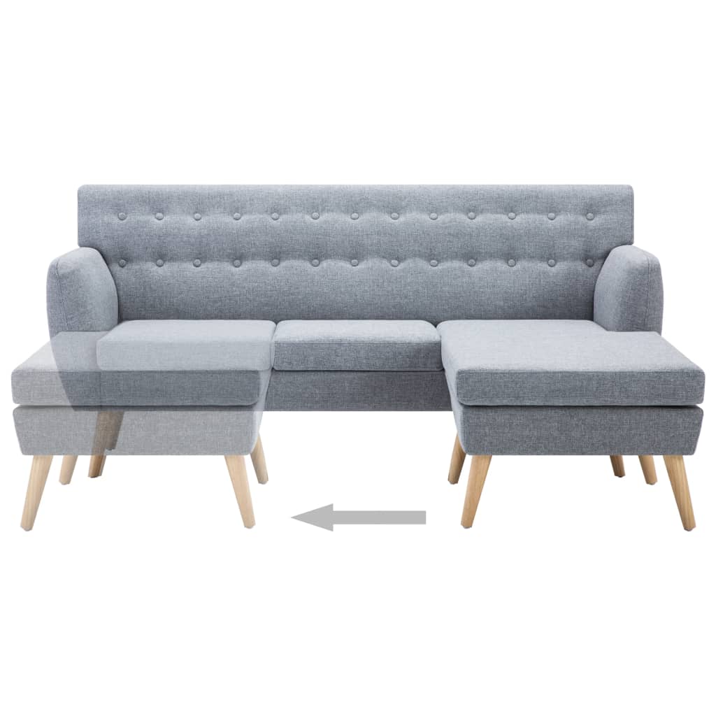 vidaXL Καναπές Γωνιακός Ανοιχτό Γκρι 171,5x138x81,5 εκ. Υφασμάτινος