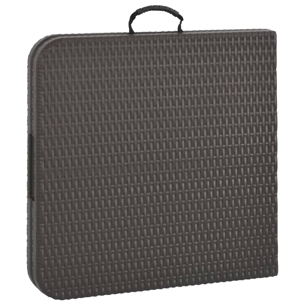 vidaXL Τραπέζι Κήπου Πτυσσόμενο Καφέ με Όψη Ρατάν 120x60x74 εκ. HDPE