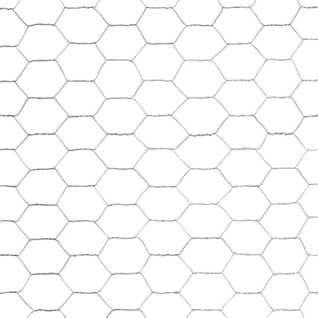 vidaXL Συρματόπλεγμα Εξάγωνο Ασημί 25 x 1,5 μ. από Γαλβανισμένο Χάλυβα