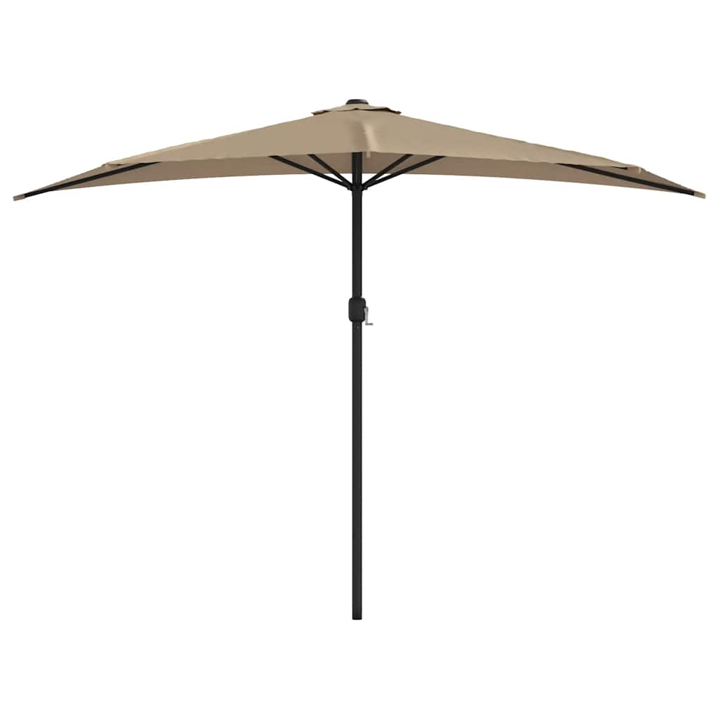 vidaXL Ομπρέλα Βεράντας Ημικυκλική Χρώμα Taupe 300x155 εκ Ιστός Αλουμ.
