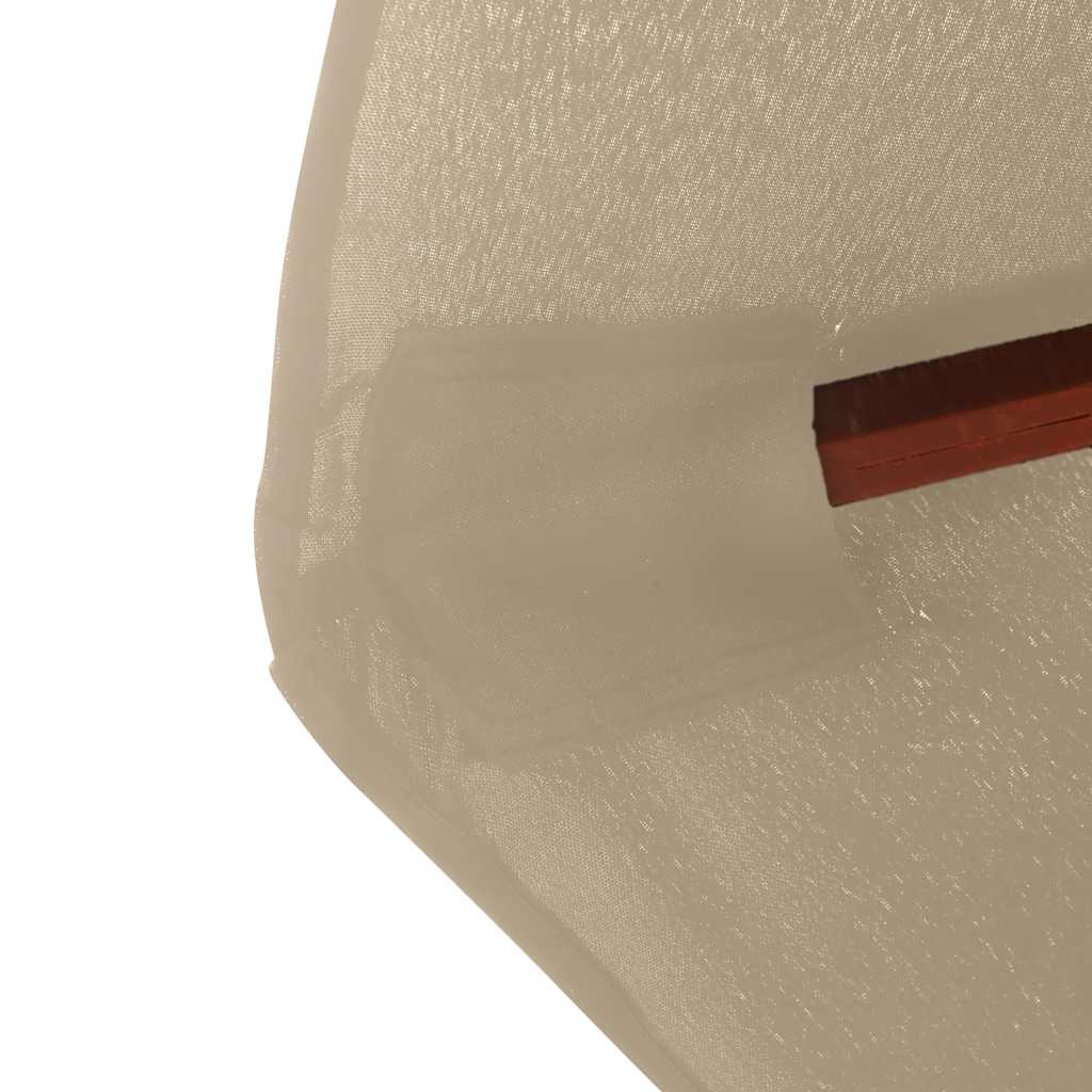 vidaXL Ομπρέλα Κήπου Χρώμα Taupe 350 εκ. με Ξύλινο Ιστό