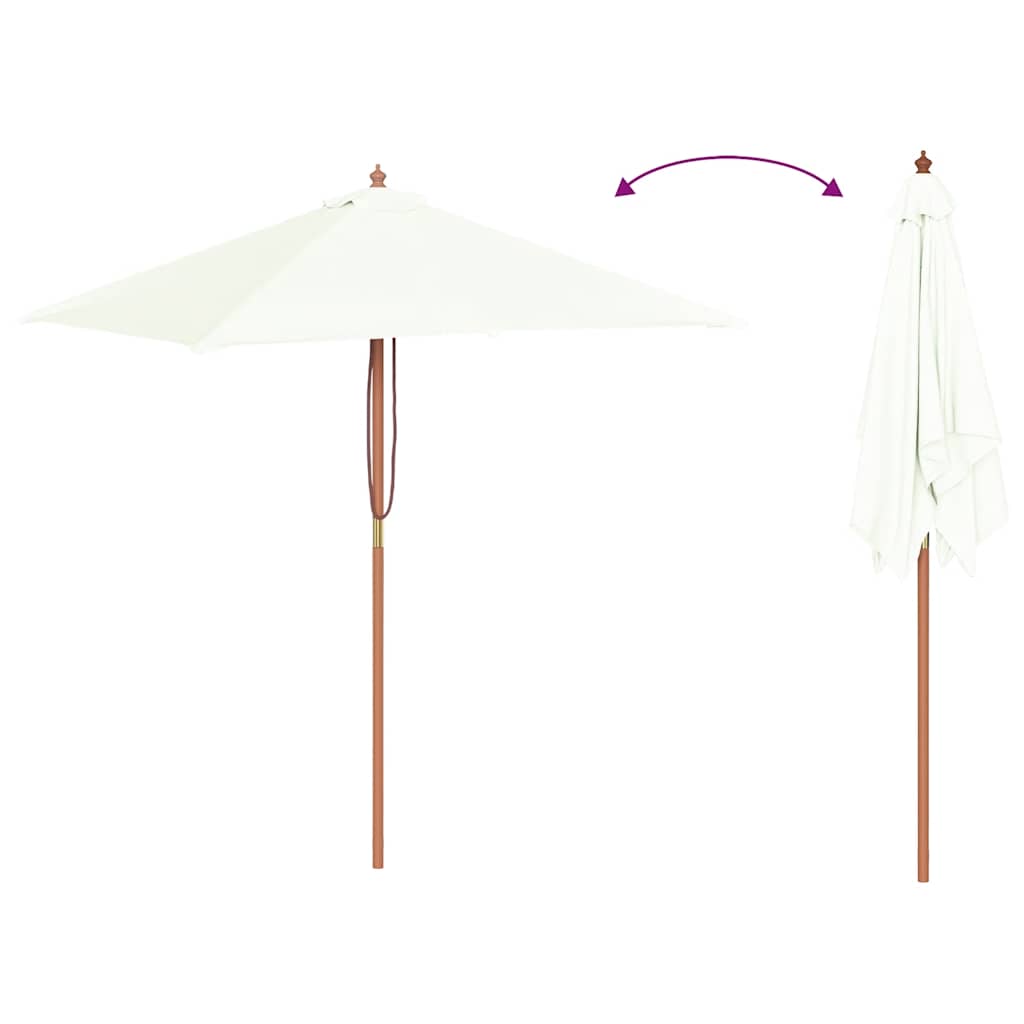 vidaXL Ομπρέλα Κήπου Χρώμα της Άμμου 150 x 200 εκ. με Ξύλινο Ιστό