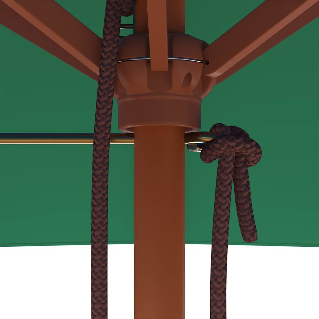 vidaXL Ομπρέλα Κήπου Πράσινη 150 x 200 εκ. με Ξύλινο Ιστό