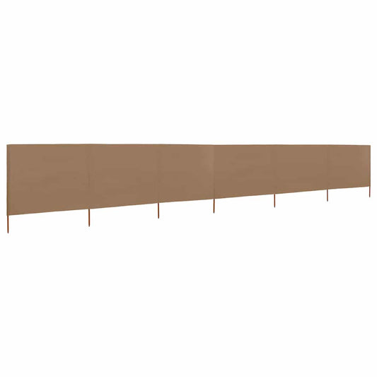 vidaXL Προστατευτικό Αέρα με 6 Πάνελ Χρώμα Taupe 800x80 εκ. Υφασμάτινο