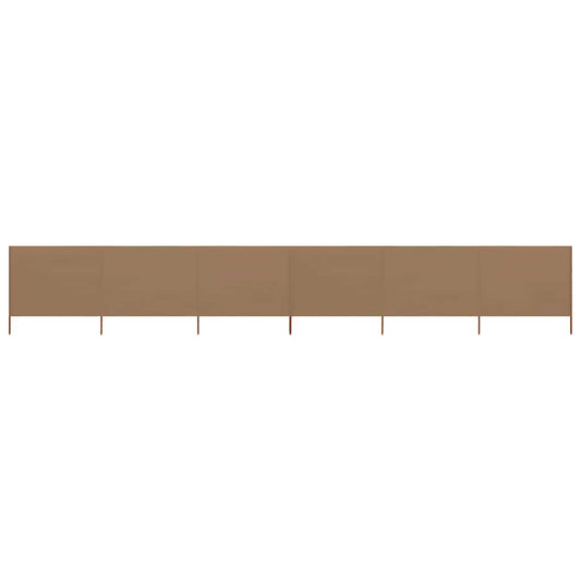 vidaXL Προστατευτικό Αέρα με 6 Πάνελ Χρώμα Taupe 800x80 εκ. Υφασμάτινο