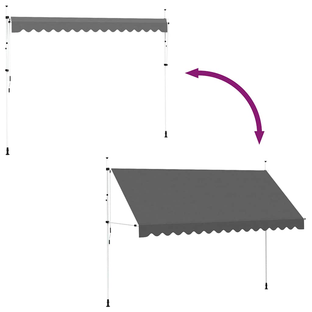 vidaXL Τέντα Συρόμενη Χειροκίνητη Ανθρακί 400 εκ.