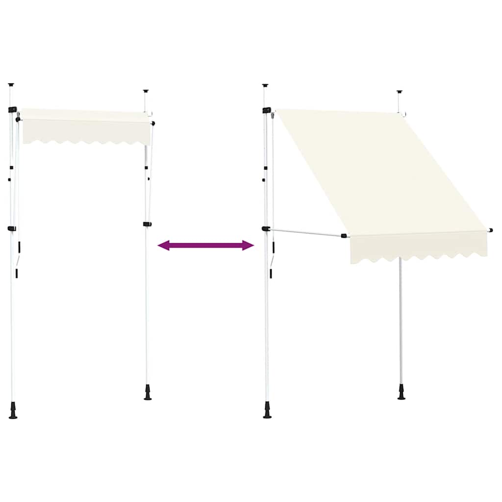 vidaXL Τέντα Συρόμενη Χειροκίνητη Κρεμ 150 εκ.