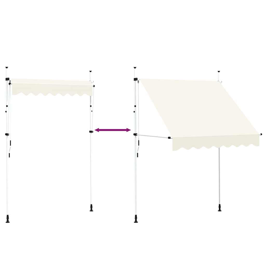 vidaXL Τέντα Συρόμενη Χειροκίνητη Κρεμ 200 εκ.
