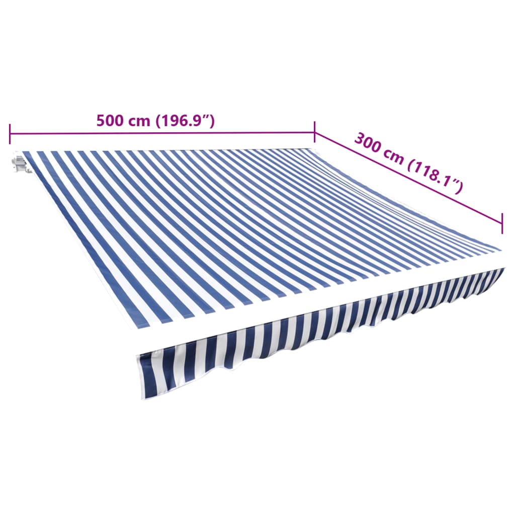 vidaXL Τεντόπανο Μπλε / Λευκό 500 x 300 εκ. από Καραβόπανο