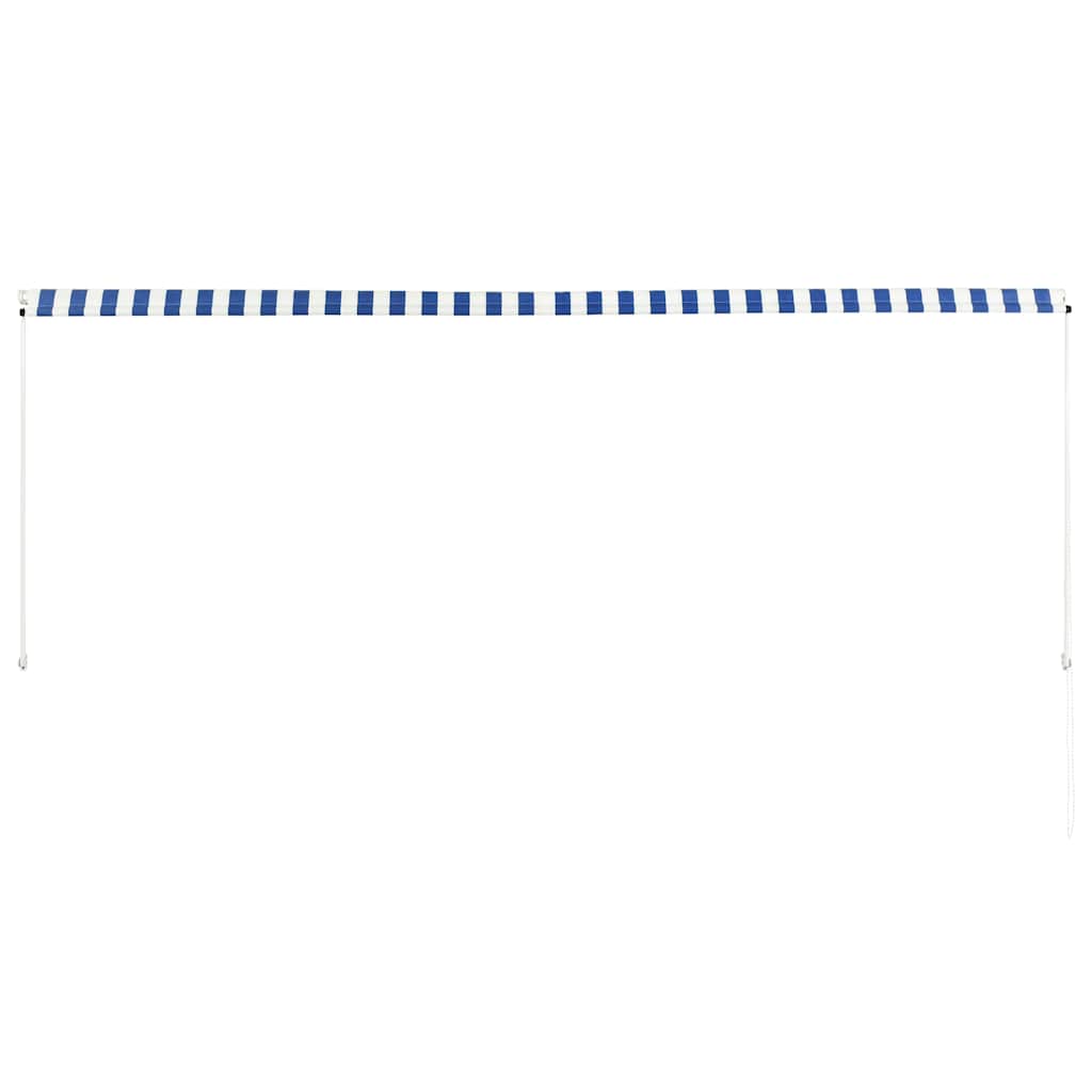vidaXL Τέντα Συρόμενη Μπλε / Λευκό 350 x 150 εκ.