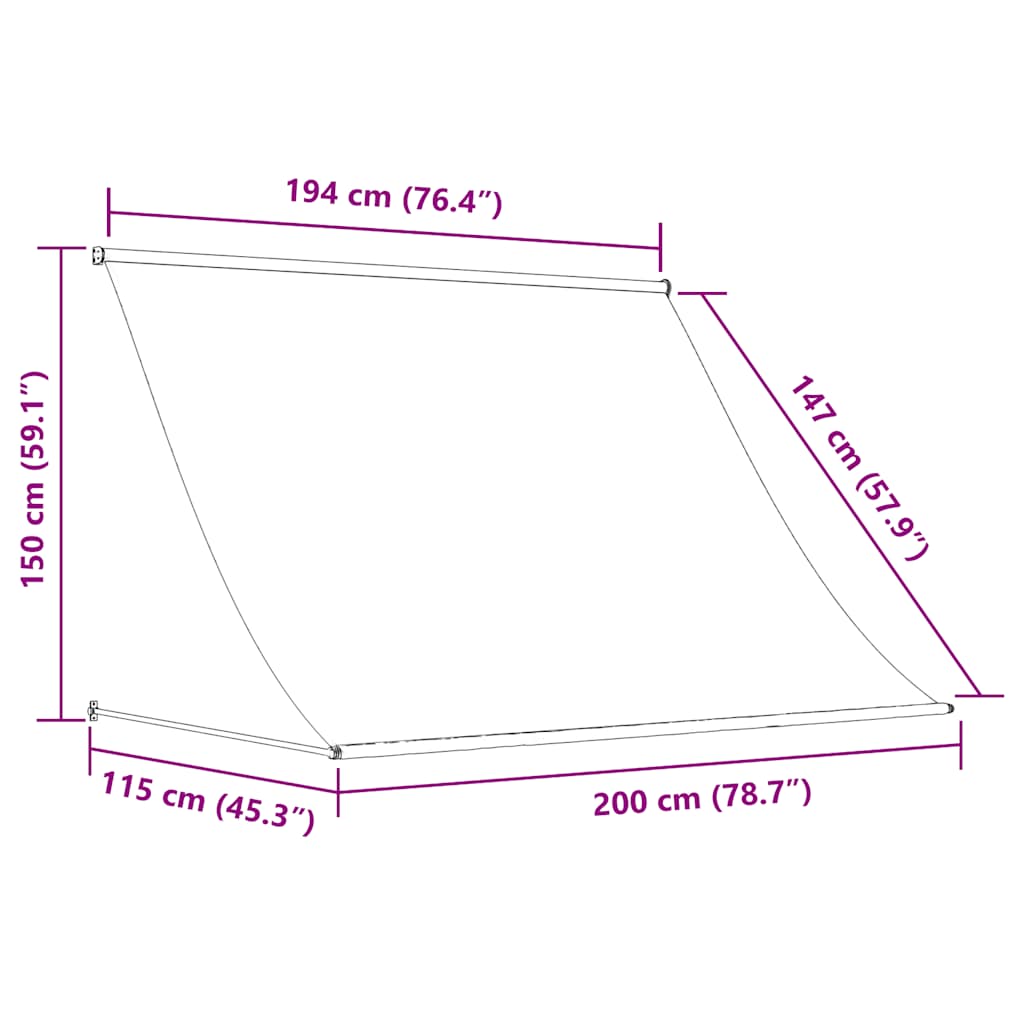 vidaXL Τέντα Συρόμενη Ανθρακί 200 x 150 εκ.