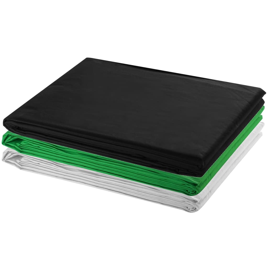 vidaXL Κιτ Στούντιο με 3 Βαμβακερά Φόντα και Ρυθμιζόμενη Βάση 3 x 6 μ.