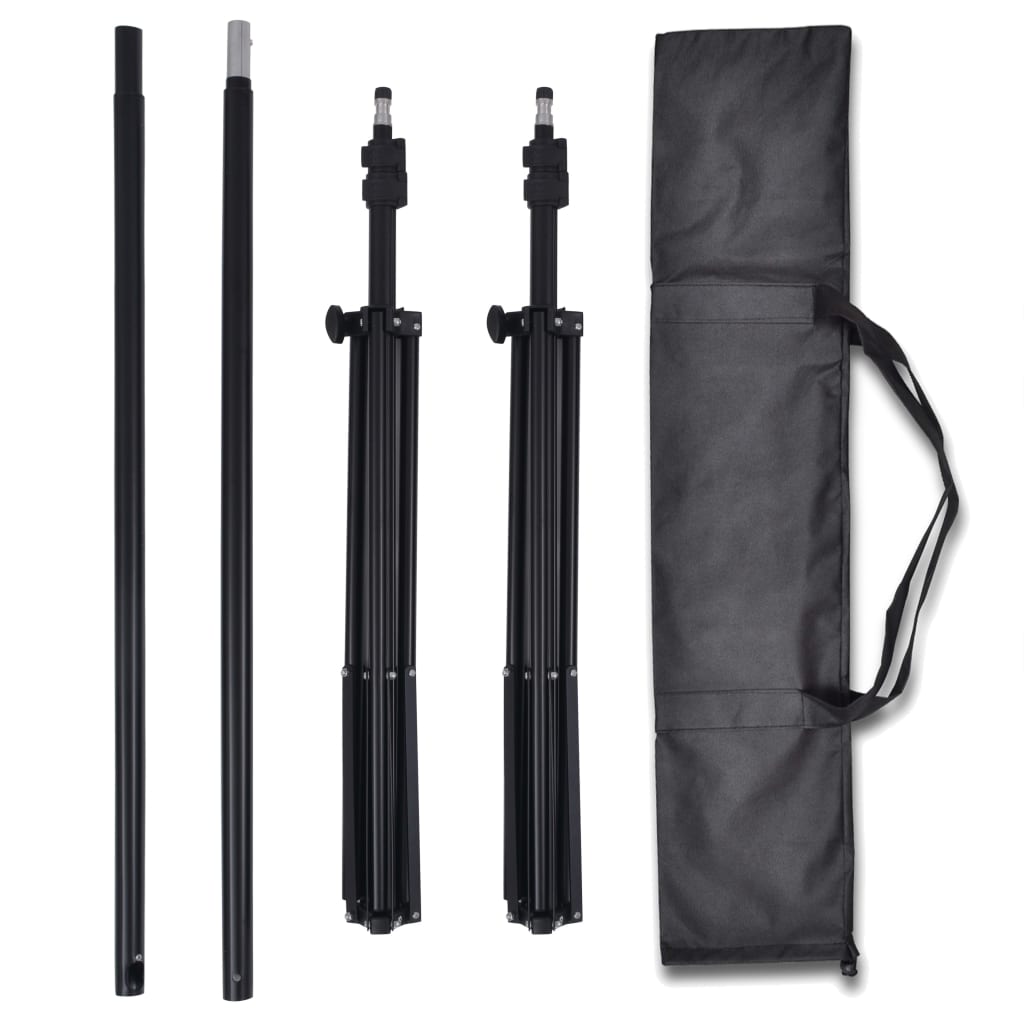 vidaXL Κιτ Στούντιο με 3 Βαμβακερά Φόντα και Ρυθμιζόμενη Βάση 3 x 6 μ.