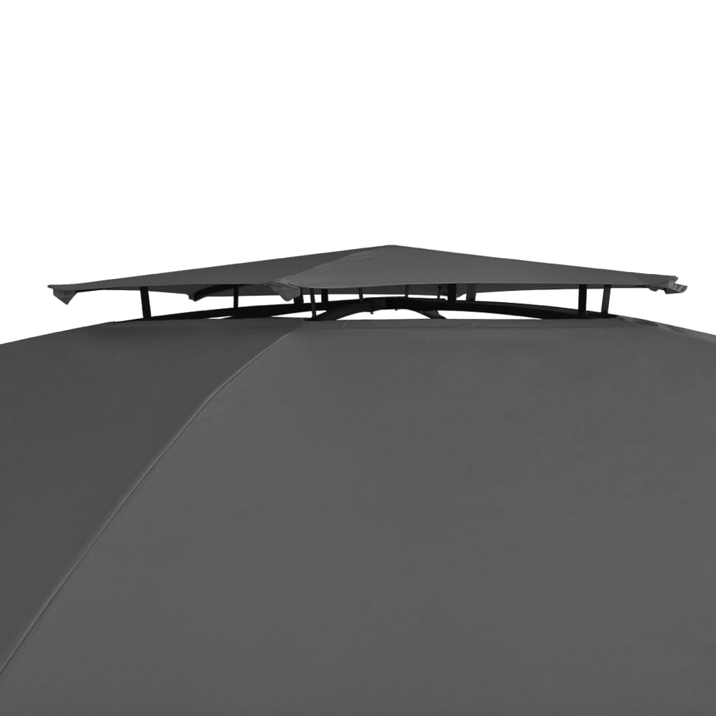 vidaXL Κιόσκι Κήπου με Κουρτίνες Εξαγωνικό 360 x 265 εκ.