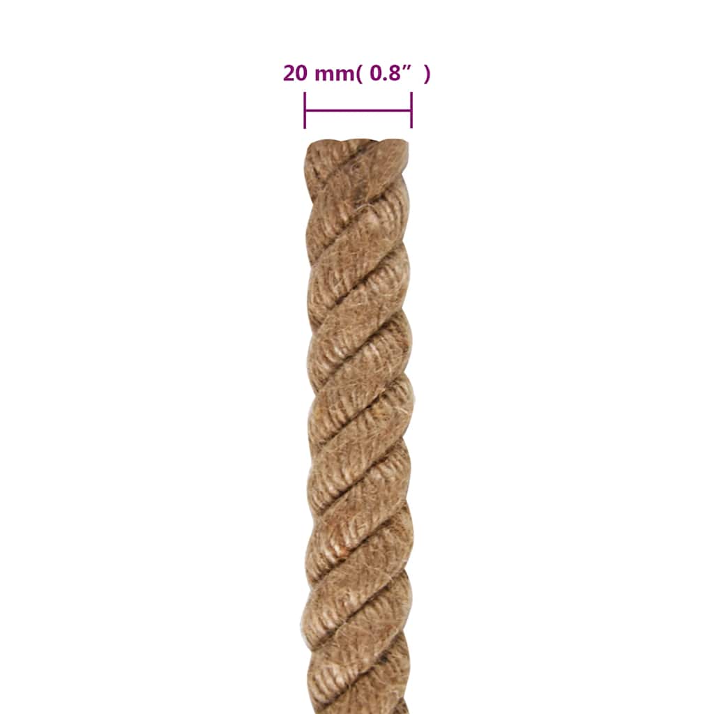 vidaXL Σχοινί 20 χιλ. / 100 μ. από 100% Γιούτα