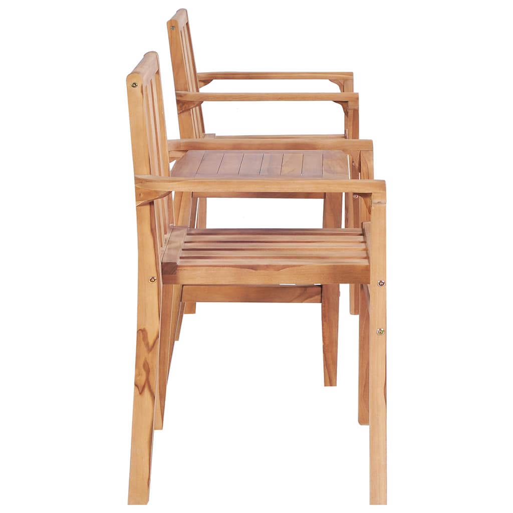 vidaXL Σετ Επίπλων Bistro 3 Τεμαχίων από Μασίφ Ξύλο Teak