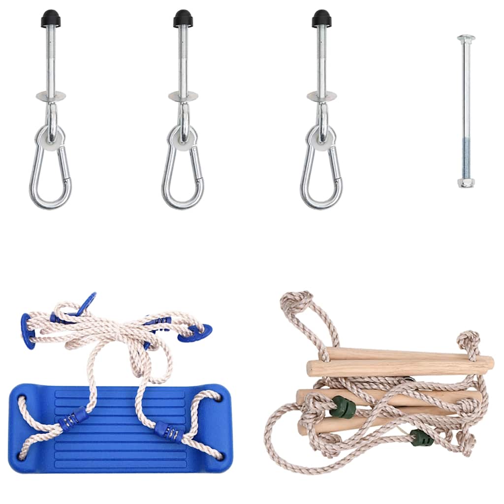 vidaXL Κούνια με Σκάλα και Πιασίματα Αναρρίχησης Μπλε Πολυαιθυλένιο