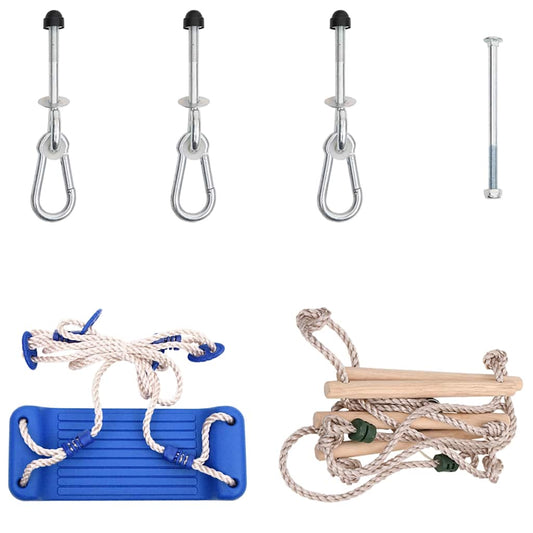 vidaXL Κούνια με Σκάλα και Πιασίματα Αναρρίχησης Μπλε Πολυαιθυλένιο