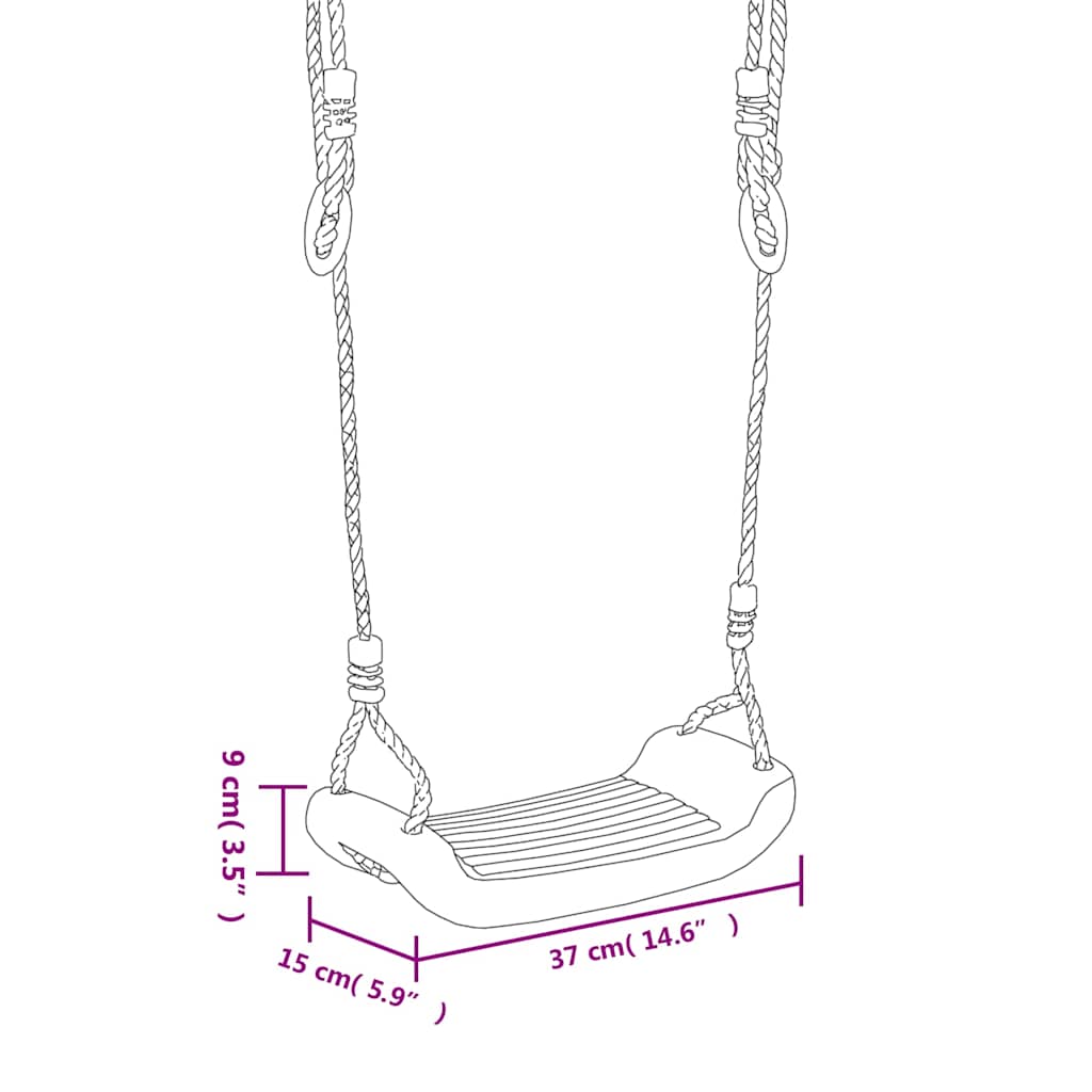 vidaXL Κούνια με Σκάλα από Σχοινί Μπλε από Πολυαιθυλένιο