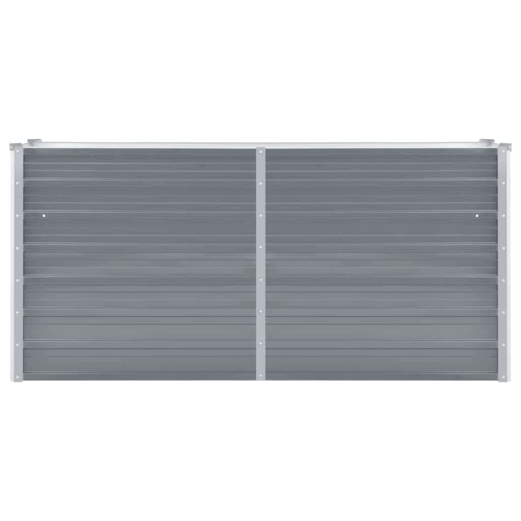 vidaXL Ζαρντινιέρα Υπερυψωμένη Γκρι 160x40x77 εκ. Γαλβανισμ. Χάλυβας