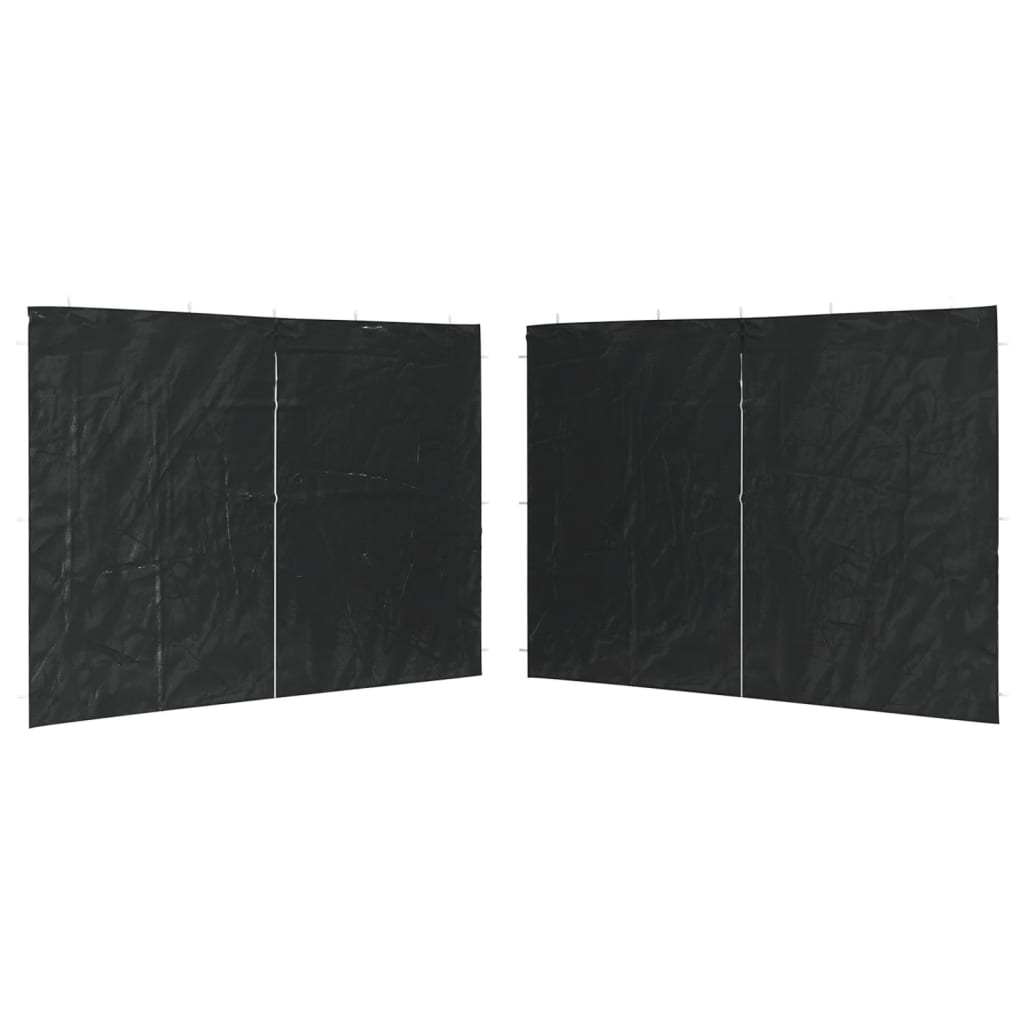 vidaXL Τοιχώματα Τέντας Εκδηλώσεων 2 τεμ. Ανθρακί από PE με Φερμουάρ