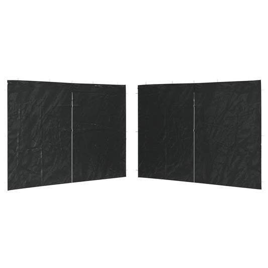 vidaXL Τοιχώματα Τέντας Εκδηλώσεων 2 τεμ. Ανθρακί από PE με Φερμουάρ