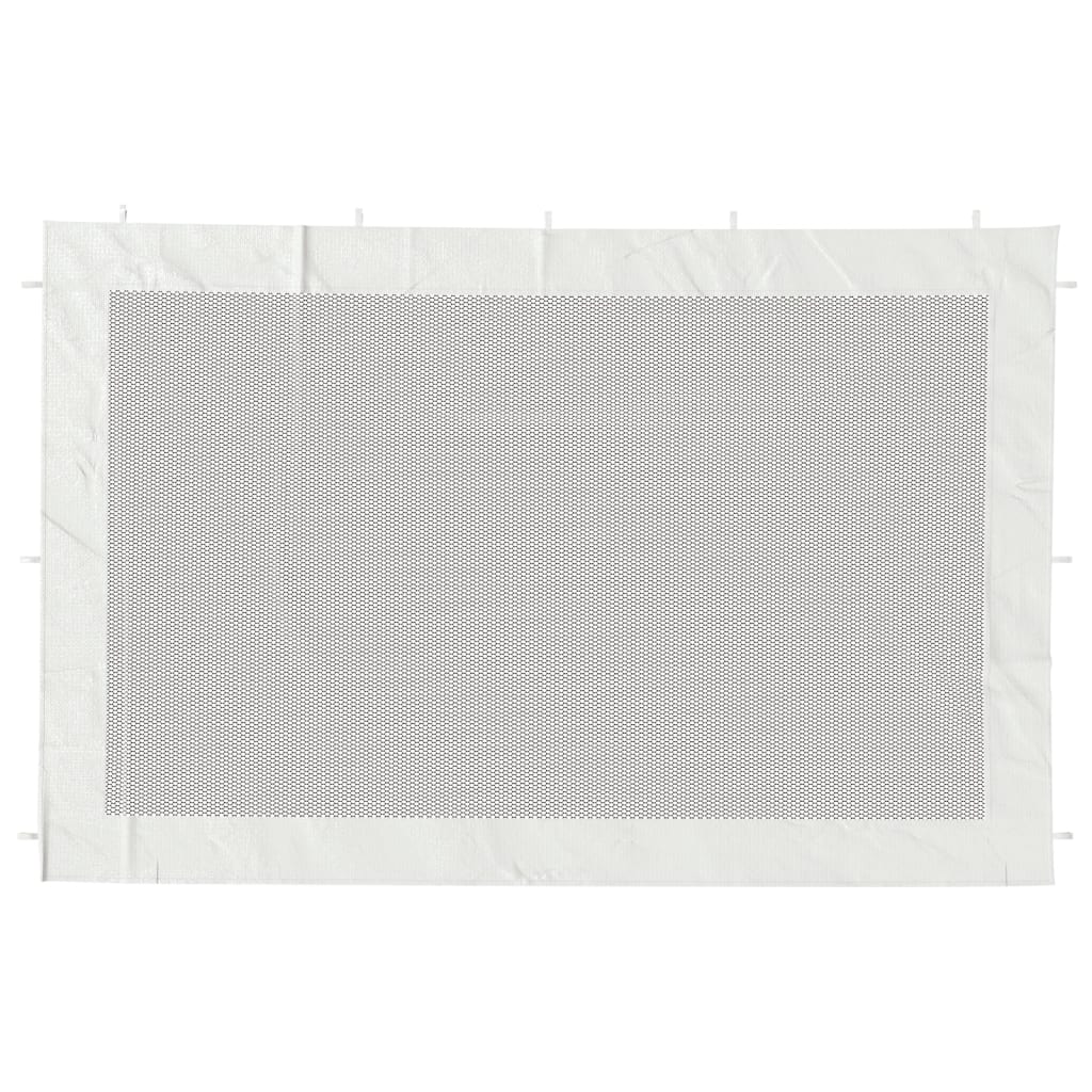 vidaXL Τοιχώματα Τέντας Εκδηλώσεων 2 τεμ. Λευκά και Μαύρα με Πλέγμα