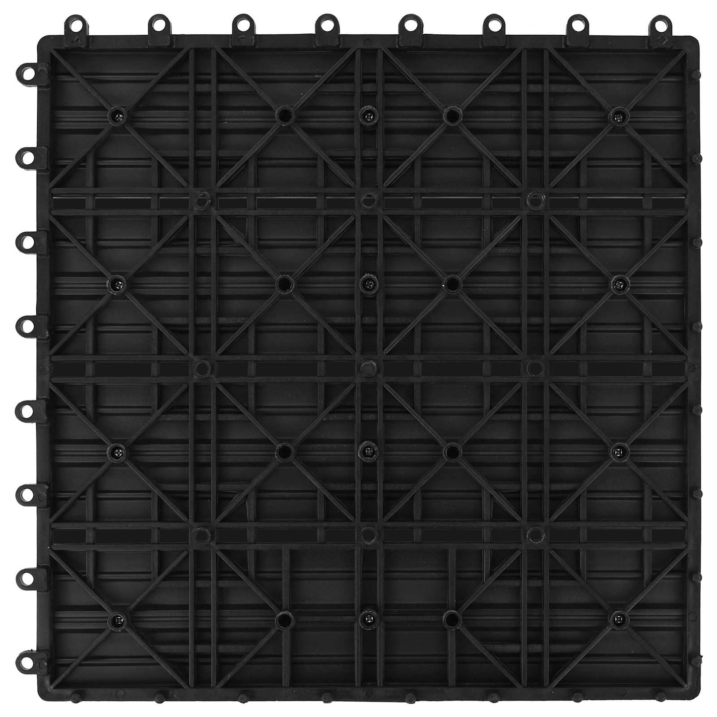 vidaXL Πλάκα Κατασκευής 11 pcs Μαύρο 30 x 30 cm WPC