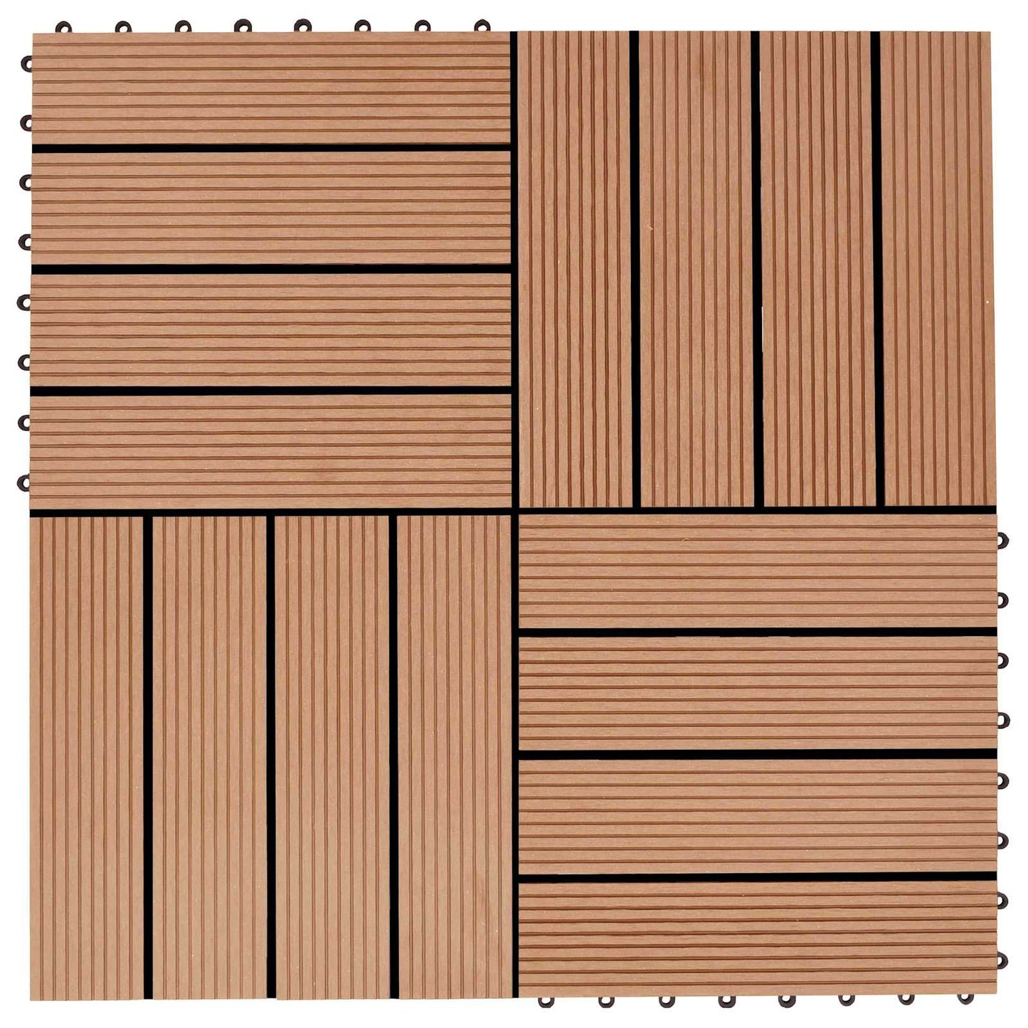 vidaXL Πλάκα Κατασκευής 11 pcs Ξύλο teak 30 x 30 cm WPC
