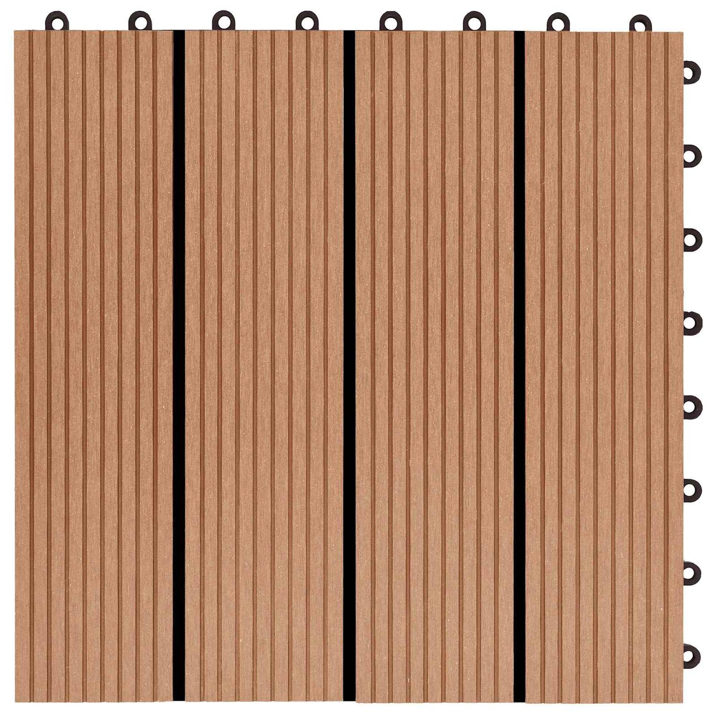 vidaXL Πλάκα Κατασκευής 11 pcs Ξύλο teak 30 x 30 cm WPC