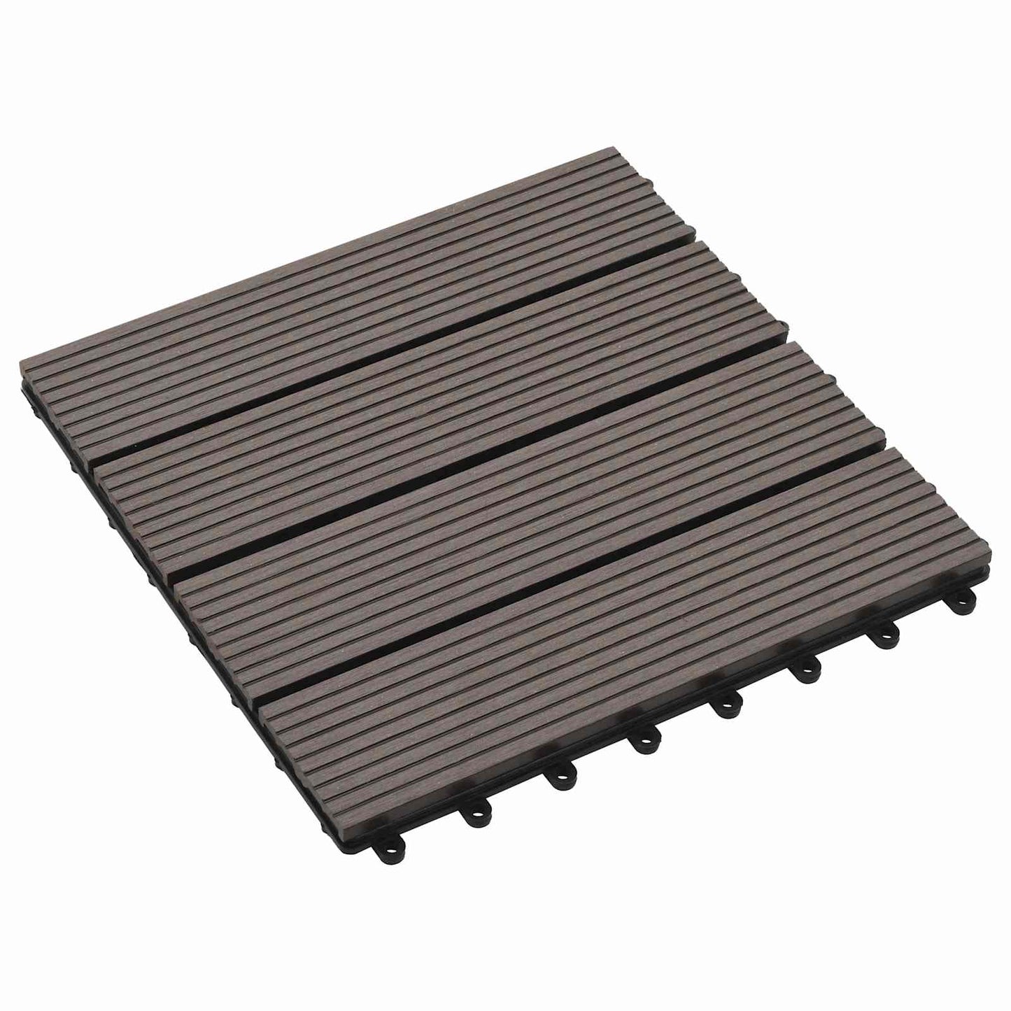 vidaXL Πλάκα Κατασκευής 11 pcs Σκούρο Καφέ 30 x 30 cm WPC