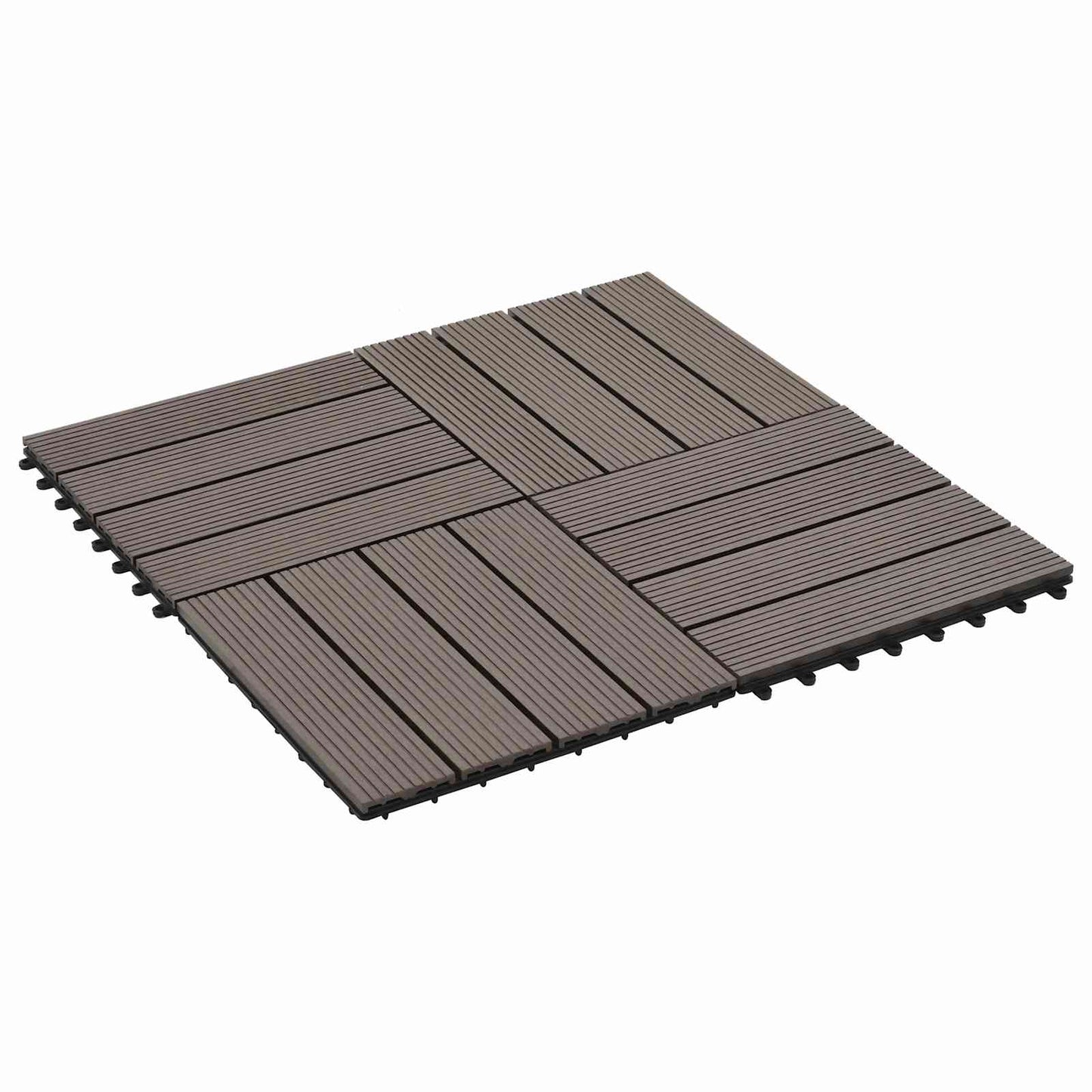 vidaXL Πλάκα Κατασκευής 11 pcs Σκούρο Καφέ 30 x 30 cm WPC
