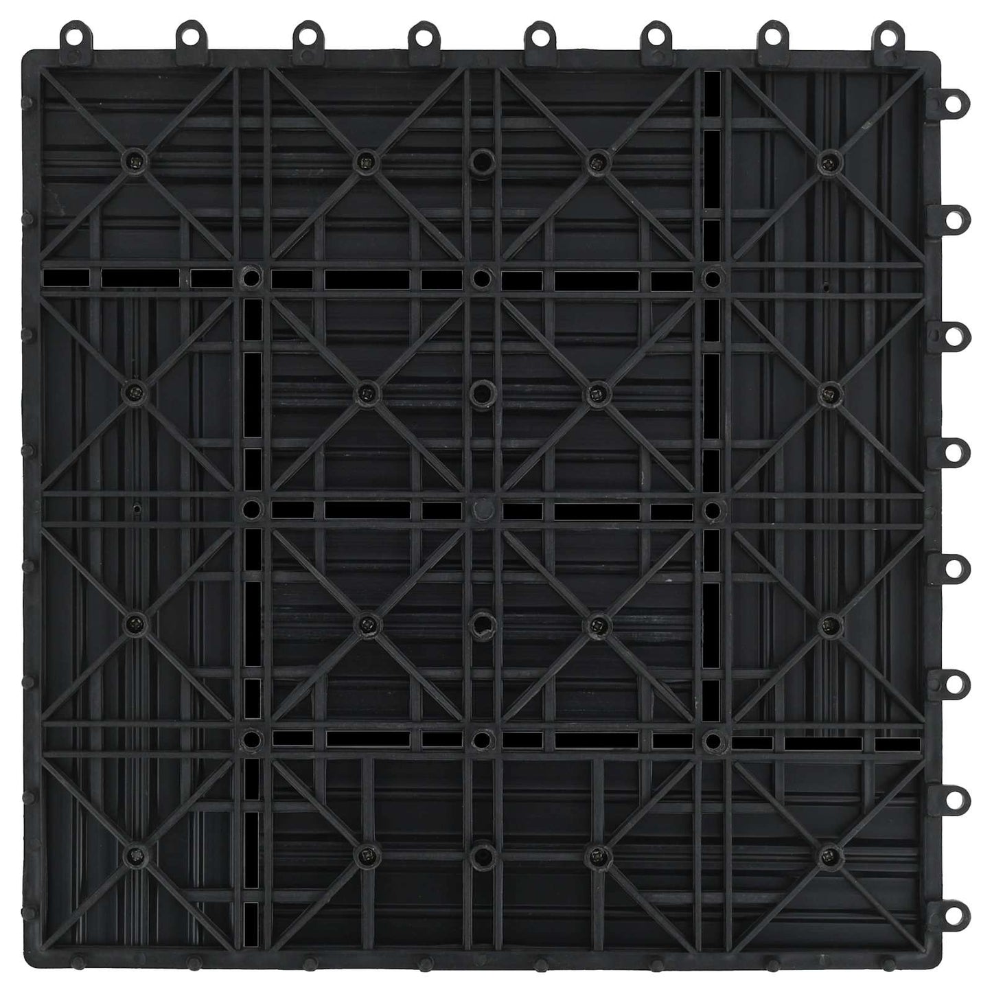 vidaXL Πλάκα Κατασκευής 11 pcs Μαύρο 30 x 30 cm WPC