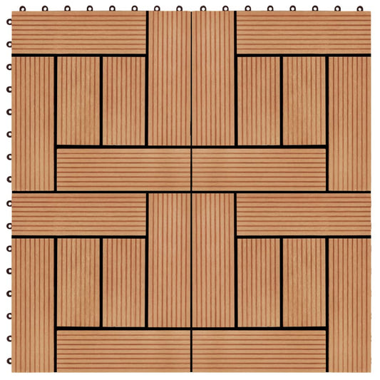 vidaXL Πλακάκια Deck 11 τεμ. Χρώμα Teak 30 x 30 εκ. 1 μ² από WPC