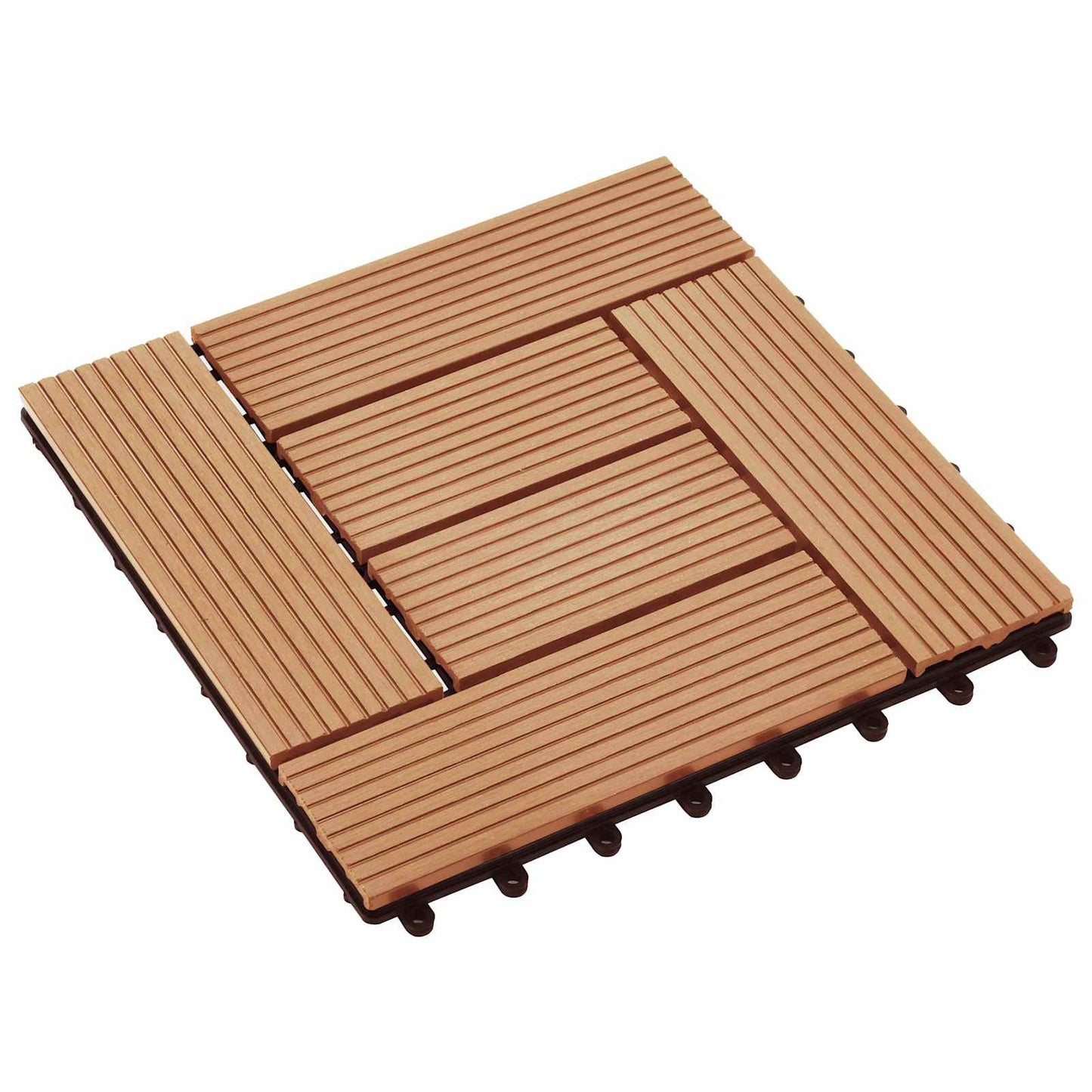 vidaXL Πλάκα Κατασκευής 11 pcs Ξύλο teak 30 x 30 cm WPC