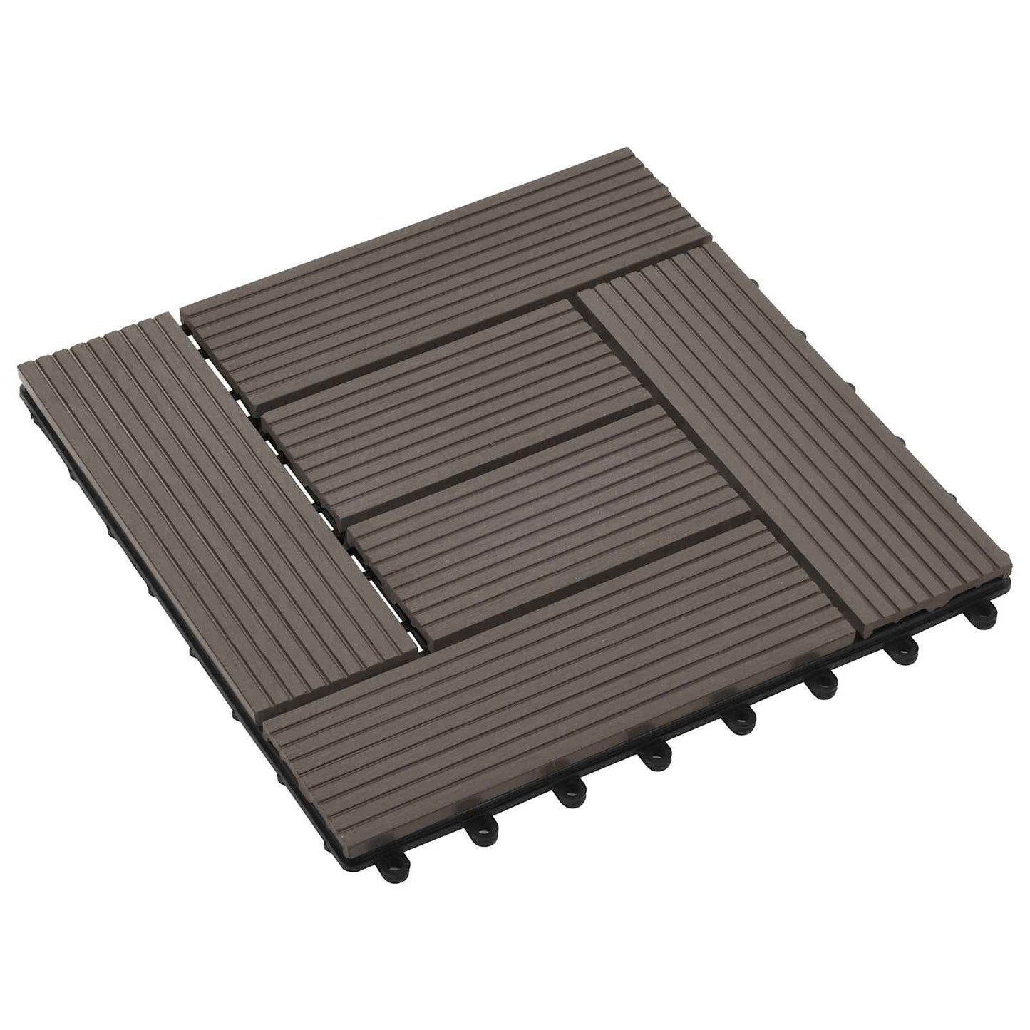 vidaXL Πλάκα Κατασκευής 11 pcs Σκούρο Καφέ 30 x 30 cm WPC