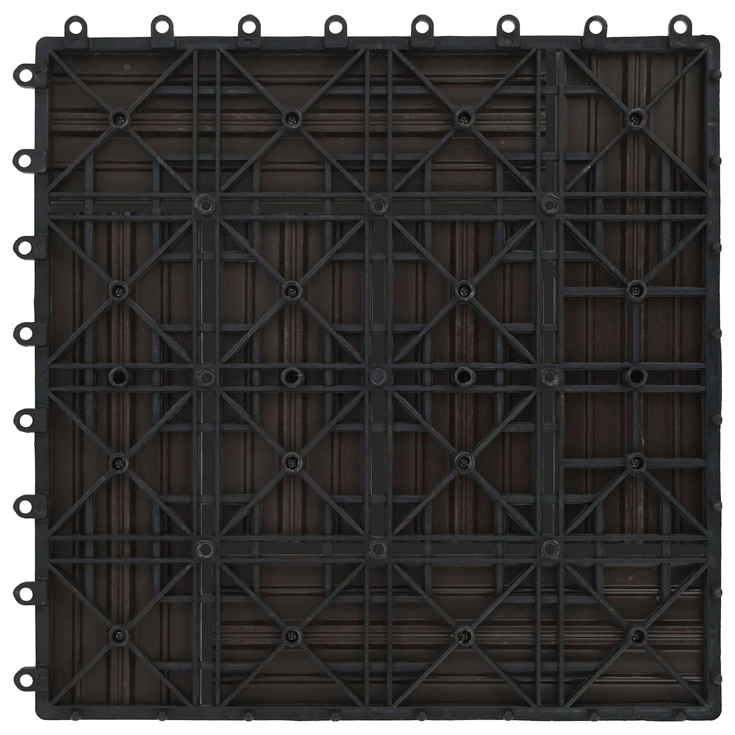 vidaXL Πλάκα Κατασκευής 11 pcs Σκούρο Καφέ 30 x 30 cm WPC