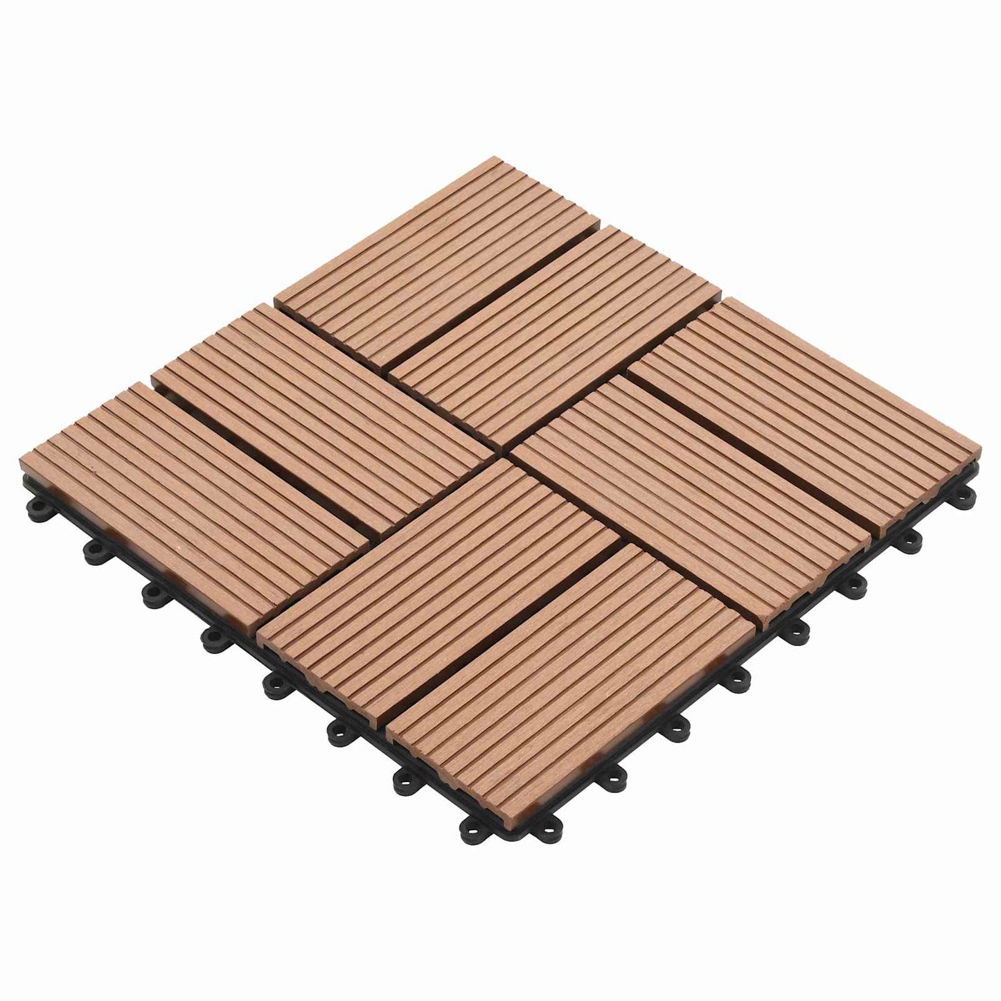 vidaXL Πλάκα Κατασκευής 11 pcs Καφέ 30 x 30 cm WPC