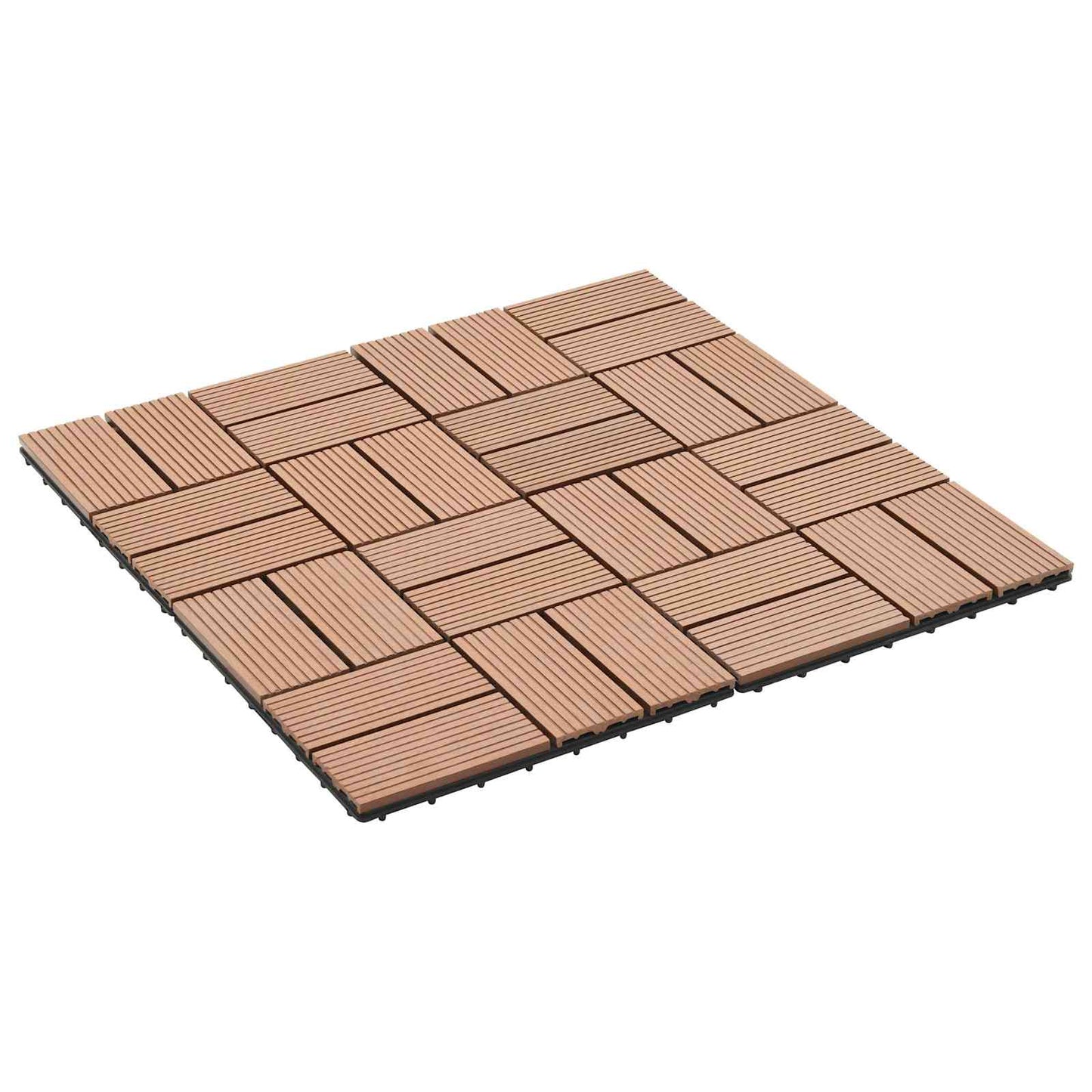 vidaXL Πλάκα Κατασκευής 11 pcs Καφέ 30 x 30 cm WPC