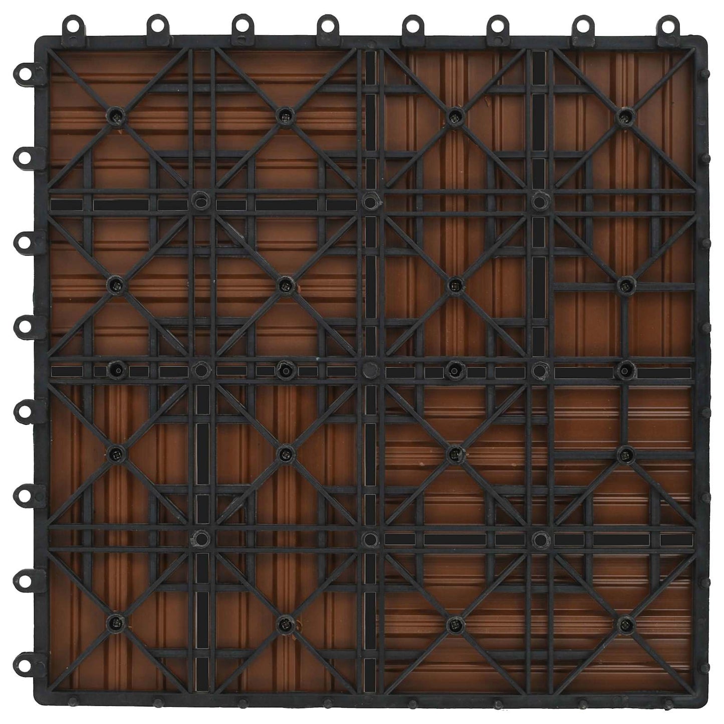 vidaXL Πλάκα Κατασκευής 11 pcs Καφέ 30 x 30 cm WPC