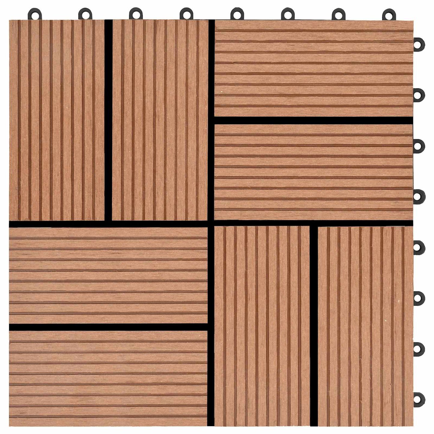 vidaXL Πλάκα Κατασκευής 11 pcs Καφέ 30 x 30 cm WPC