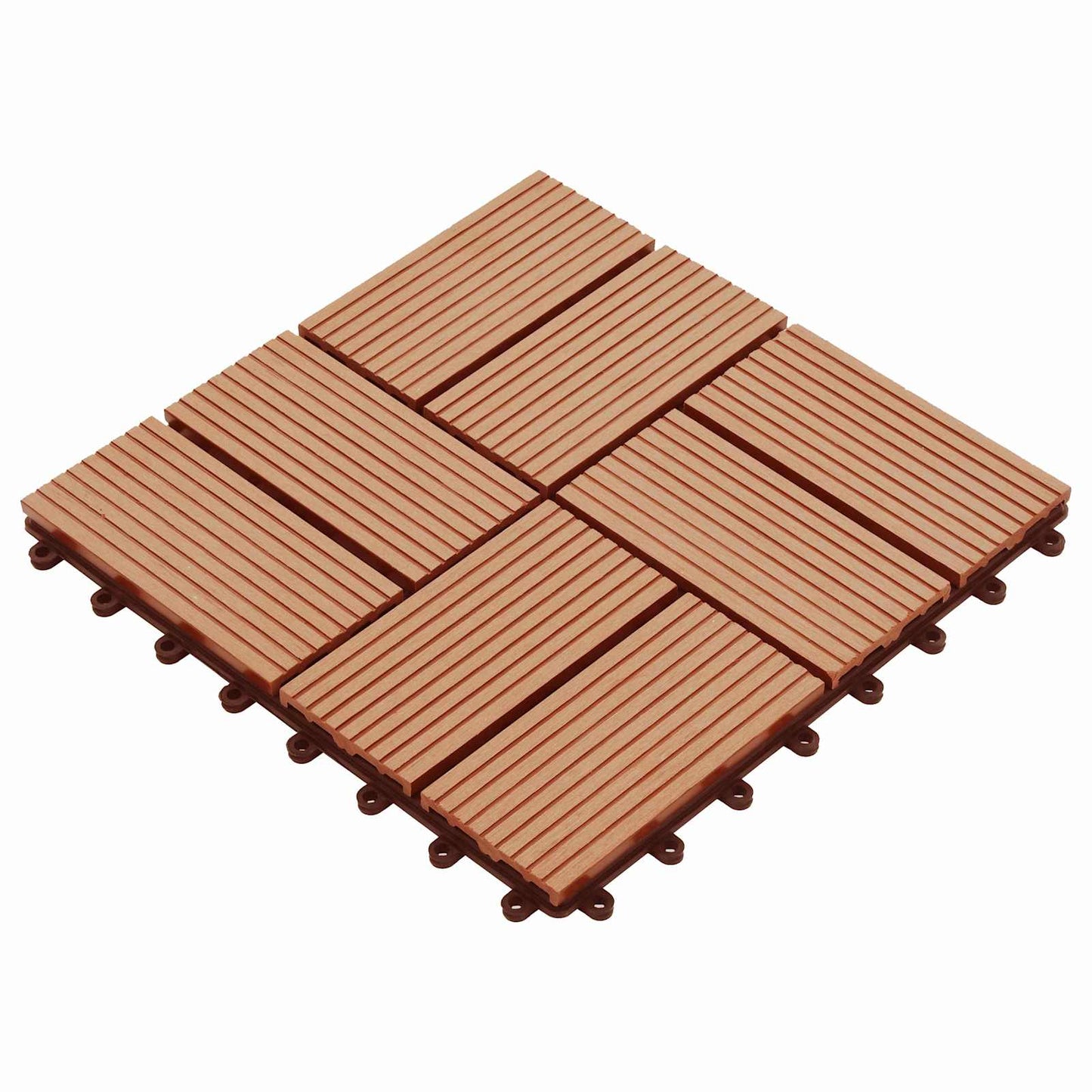 vidaXL Πλάκα Κατασκευής 11 pcs Ξύλο teak 30 x 30 cm WPC