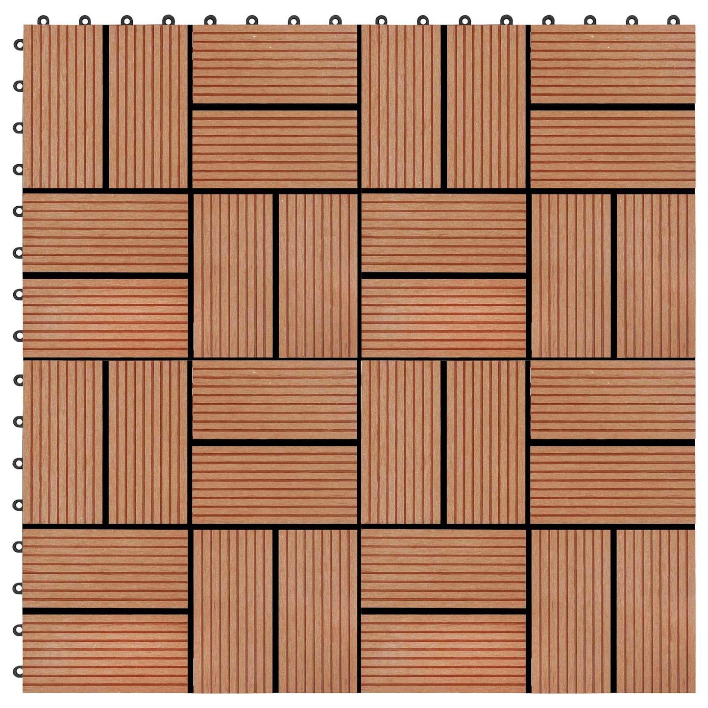 vidaXL Πλάκα Κατασκευής 11 pcs Ξύλο teak 30 x 30 cm WPC