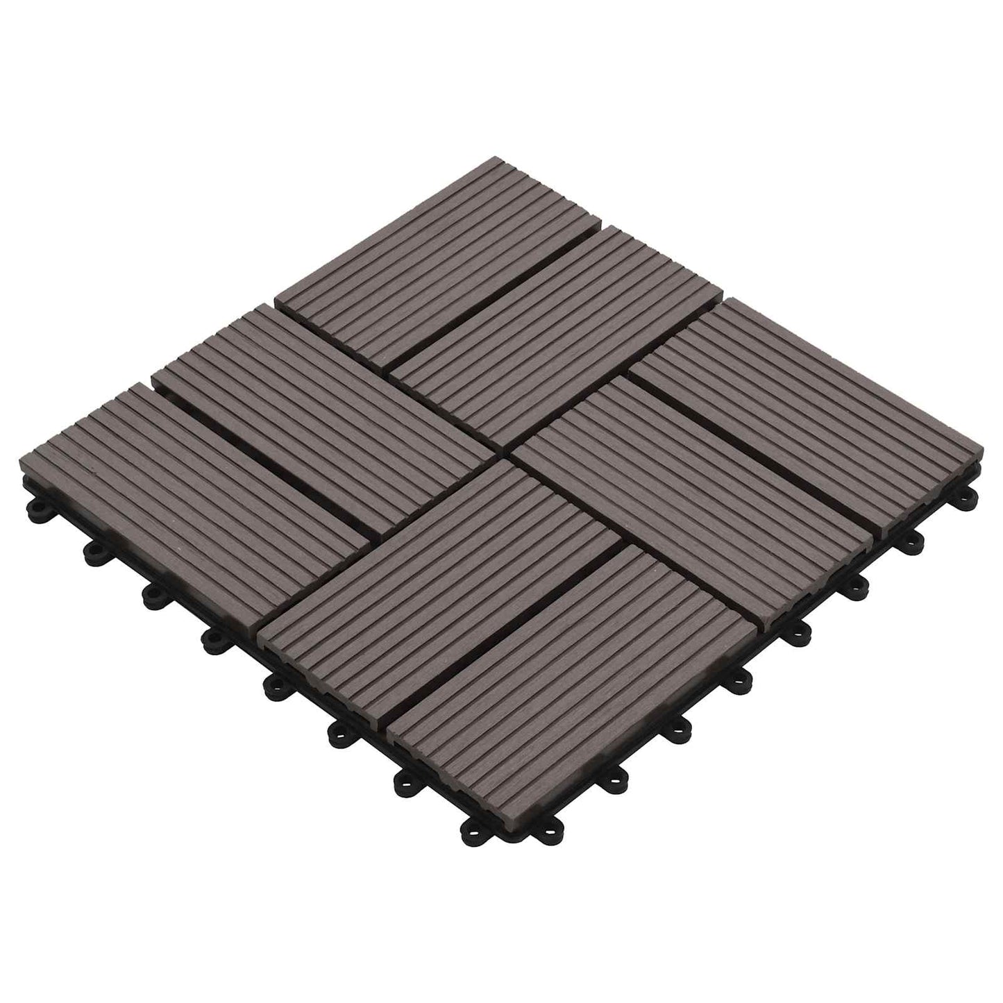 vidaXL Πλάκα Κατασκευής 11 pcs Σκούρο Καφέ 30 x 30 cm WPC