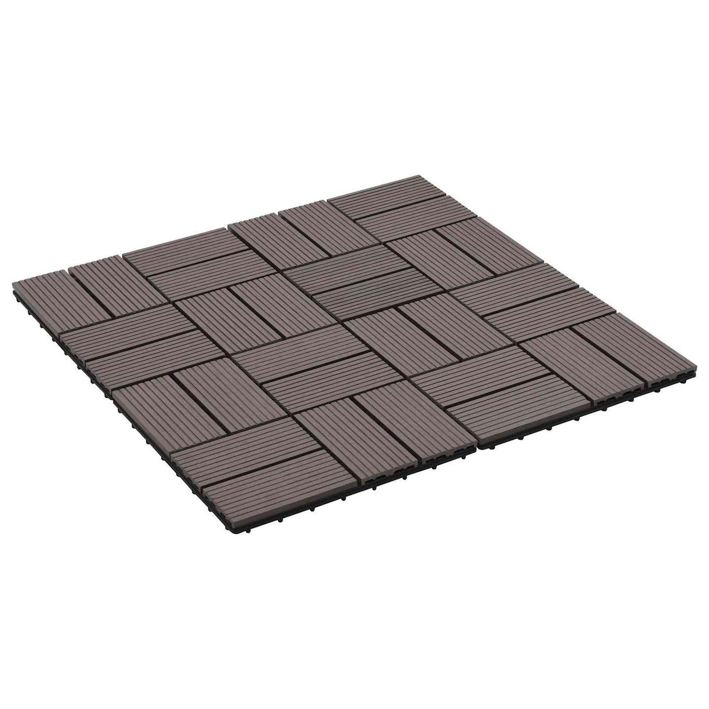vidaXL Πλάκα Κατασκευής 11 pcs Σκούρο Καφέ 30 x 30 cm WPC