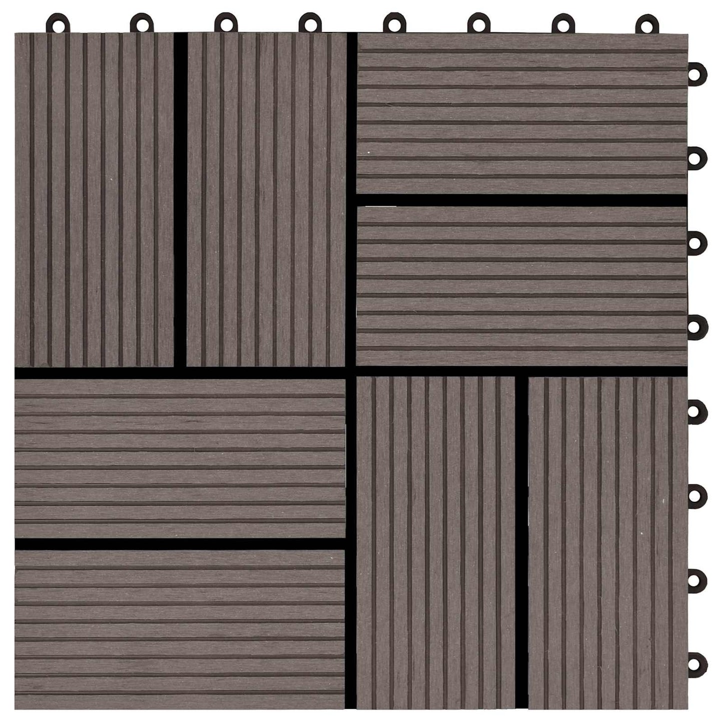 vidaXL Πλάκα Κατασκευής 11 pcs Σκούρο Καφέ 30 x 30 cm WPC