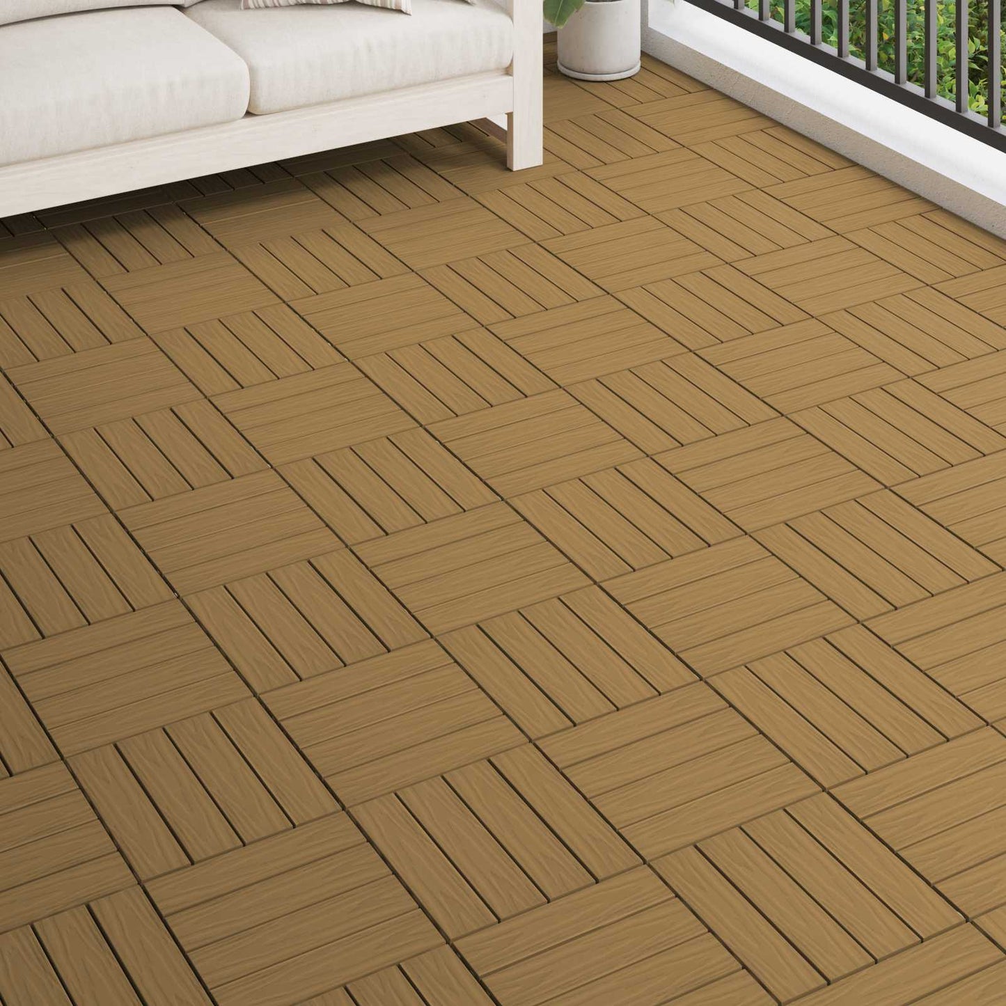 vidaXL Πλάκα Κατασκευής 3D Σχεδίαση 11 pcs Ξύλο teak 30 x 30 cm WPC