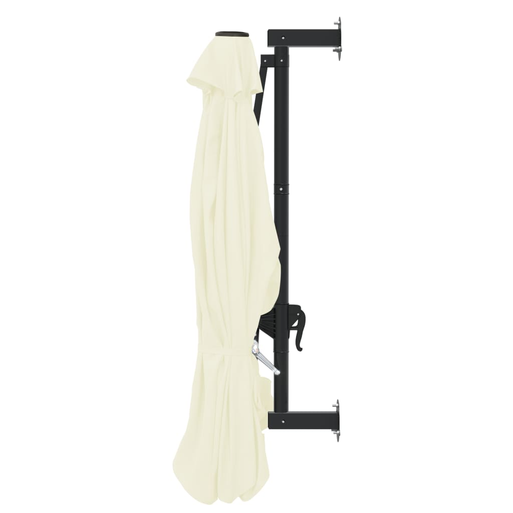 vidaXL Ομπρέλα Τοίχου Λευκό της Άμμου 300 εκ. με Μεταλλικό Ιστό